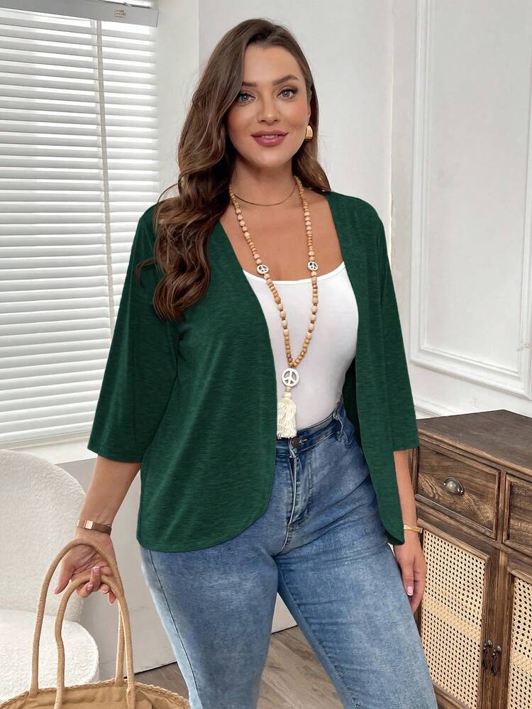 Plus Size Vacation Outfits Woman Women Cardigans Solid Color Asymmetric Hem Casual Resort CostumeJacket/Winter Women's Winter Coat  Stylish Clothing Collection