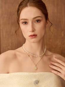 MOTF PREMIUM 仿珍珠多层项链 - 金色 - 查看 3