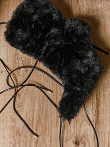 SHUZIA Botas de tacón de aguja con puntera puntiaguda, de piel sintética esponjosa y suave, para mujer, cómodas y cálidas para invierno, fiestas y ocasiones especiales - Negro - Ver 7