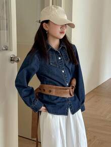 DAZY Girls Denim Collared Shirt