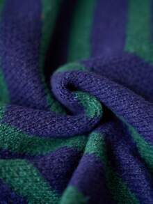 LanaWest Suéter casual de cuello redondo con estampado de rayas para mujer