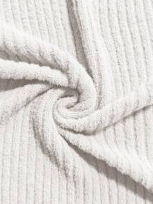 GlowEve 女士休闲优雅缺口领口袋针织开衫背心 - 白色 - 查看 7