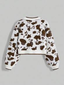 ROMWE Avant 女式休闲牛纹提花针织开衫，带牛角纽扣，秋冬 - 彩色 - 查看 2