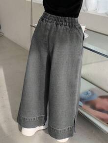 Dazy Kids Young Girl Distressed Denim Jeans, Fall Brushed, Winter - Grey - View 5
