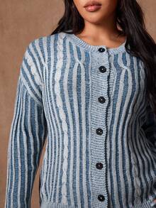 Sunspun Bộ áo khoác cardigan tay dài và chân váy ôm sát hiệu ứng denim thu/đông mới - Nhiều màu - Xem 3