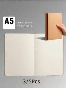SHEIN Sổ tay A5/B5 màu Kraft/đen, sổ ghi chép đơn giản với các ô vuông kẻ ngang, sổ tay trắng số lượng lớn, sổ nhật ký du lịch không kẻ dòng, sổ phác thảo, sổ ghi nhớ, sổ kế hoạch cho văn phòng, lớp học. - Nhiều màu - Xem 24