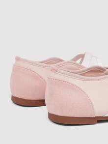 SheIn MOD Women's Black Round Toe Classic Retro Criss-Cross Lace-Up Dance Shoes For Christmas - Pink - View 4