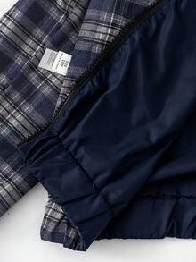 Tween Girl Casual Reversible Embroidered Collar Zip-Up Jacket - Multicolor - View 6