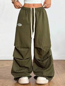 Coolane Women's Fall Basic Striped Wide Leg Sweatpants Streetwear Y2k