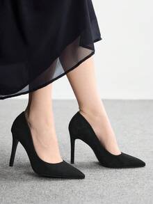 CUCCOO BIZCHIC New Versatile Pointed Toe High Heel Dress Shoes For Women - Black - View 5