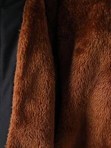 SHEIN Playful Pals 男婴休闲连帽羊毛夹克，冬季 - 黑色 - 查看 4