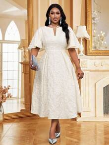 Fleurora Váy dự tiệc sang trọng, kín đáo cho tiệc cưới, tiệc cocktail, hòa nhạc/lễ hội âm nhạc cỡ lớn cho sinh nhật và sự kiện mùa xuân và mùa hè - Màu be - Xem 3