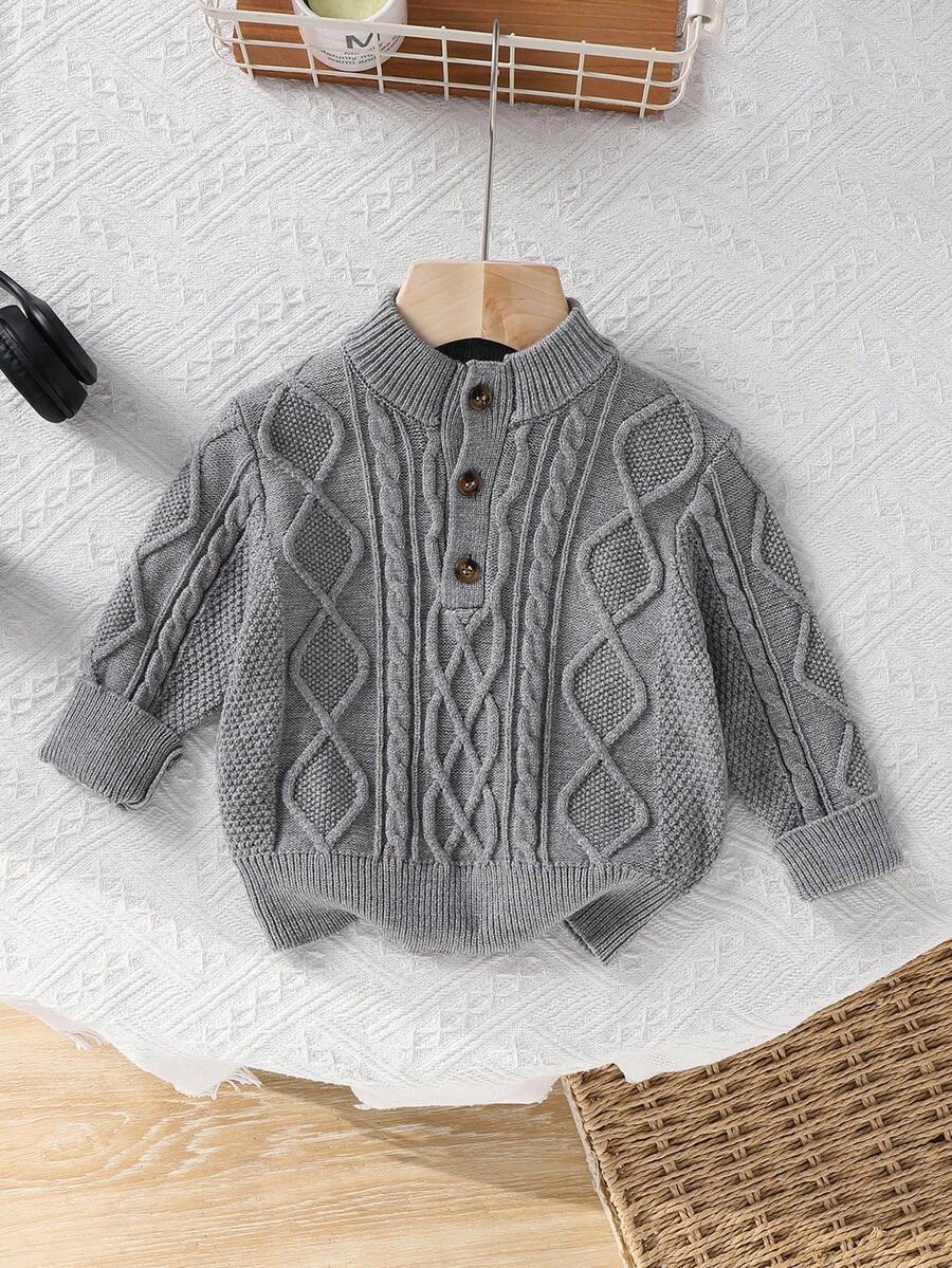 SHEIN Baby Boys Sweaters - Light Grey - View 1