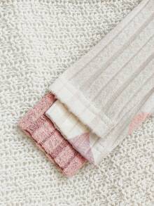 SHEIN 6pcs/Set Baby Girls Autumn New 2025 Newborn Outfit, Heart Print & Solid Color Round Neck Long Sleeve Top With Snap Shoulder, Casual Long Pants, 3 Cute & Simple Fashion Suits - Multicolor - View 5