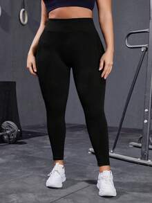 Easithlete Plus Size Seamless Graphic Print Leggings - Multicolor - View 2