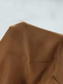 Elenzga Women's Khaki And Black Straight-Leg Pants With Pockets And Zipper, Suitable For Autumn/Winter Outfits, Halloween, Christmas, Saudi National Day, New Year's Party, Graduation Ceremony, Wedding, Role-Playing, Formal Teacher Attire, Mature Elegant, OL Workplace Commute, Business Casual Office - Brown - View 4