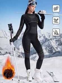 In My Nature Ropa interior térmica de lana merina para mujer, adecuada para esquiar, deportes, ciclismo, otoño/invierno