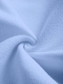 Attitoon Casual Minimalist Blue Printed Pattern Hooded Long Sleeve Loose Fit Women Sweatshirt, Fall/Winter - Baby Blue - View 9