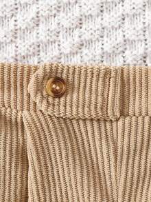 Souflis Souflis 1 件装男婴休闲复古舒适灯芯绒褶皱裤，适合日常穿着