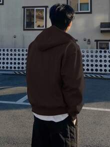 DAZY Gothic Pattern Loose Fit Street Style Men's Sweatshirt Sweatshirt, Autumn/Winter - Rust Brown - View 5