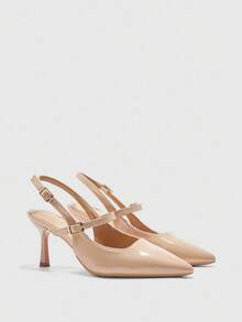 CUCCOO BIZCHIC Women's Pointed Toe Stiletto Heel Slingback Pumps, Apricot Color, Sexy & Elegant For Work, Party, Banquet - Apricot - View 6