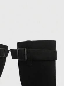 CUCCOO SZL Women's Fashionable Black Mid-Calf Boots - Black - View 6