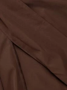 SHEIN MOD Casaco Trench de Manga Bufante com Cintura Marcada Plus Size Marrom, Outono - Castanho - Visão 5