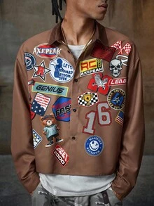 AXEPEAK Chemise décontractée mode homme à manches longues et coupe courte, automne