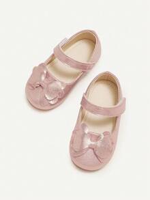 Cozy Pixies A Pair Of Pink Party Princess Bow  For Infants Cute And Simple, Everyday Wear Baby Flats - Pink - View 8