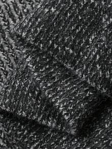 DAZY Áo len chui đầu kẻ sọc nhiều màu dáng rộng thoải mái cho nữ, phù hợp mặc công sở mùa thu đông - màu đen - Xem 8