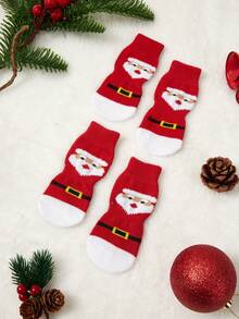 PETSIN 1 Style Pet Cartoon Socks, Christmas Stockings (Santa Claus, Reindeer, Snowman Patterns), Non-Slip Paw Covers, Non-Slip & Stain-Resistant, Christmas Pet Supplies - Multicolor - View 13
