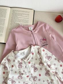 LMoss Kids LMoss 2件套女婴针织可爱动物图案休闲连体衣套装 - 彩色 - 查看 6