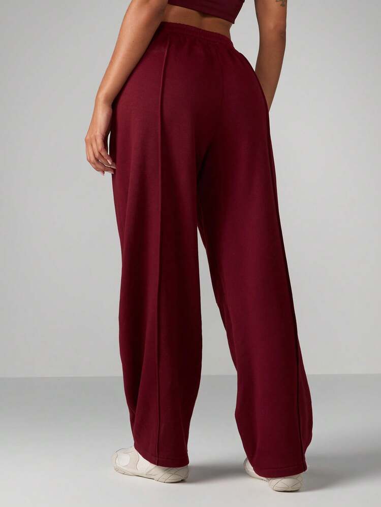MISSGUIDED Pantaloni della tuta ampi in pile morbido con tasche, in vita alta, casual, per il tempo libero, invernali e autunnali, ampi e comodi