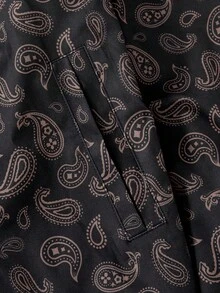 Manfinity VCAY Men's Casual Cashew Flower Print Shacket, Suitable For Everyday Wear Graphic Collar Shirt Vintage Jacket Men Paisley Jacket, For Fall Winter - Multicolor - View 6