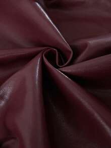 Aveloria Modichic Chaqueta de camisa de mujer de piel sintética sin cuello, de bolsillos con cinturón, de estilo elegante y moderno para uso diario