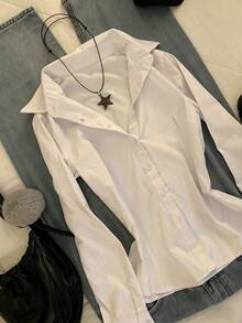 Rina Fox Fitted Waist White Blouse - White - View 6