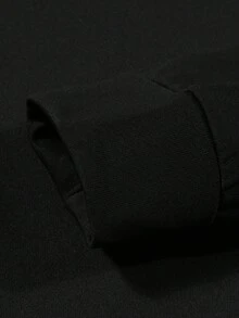 ROMWE MEN Goth 男士哥特式印花长袖连帽衫和宽松直筒裤套装 - 黑色 - 查看 6