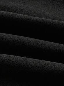 SHEIN MOD Black Asymmetrical Two-Layer Hem Plus Size Women Elegant Skirt - Black - View 4