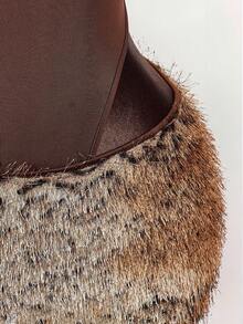 Amplova Women's Y2K Leopard Print Furry Sexy Mini Skirt - Multicolor - View 10