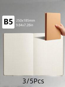 SHEIN Sổ tay A5/B5 màu Kraft/đen, sổ ghi chép đơn giản với các ô vuông kẻ ngang, sổ tay trắng số lượng lớn, sổ nhật ký du lịch không kẻ dòng, sổ phác thảo, sổ ghi nhớ, sổ kế hoạch cho văn phòng, lớp học. - Nhiều màu - Xem 26