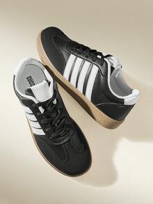 CUCCOO EASI 女士圆头休闲百搭运动鞋 - 黑與白 - 查看 6