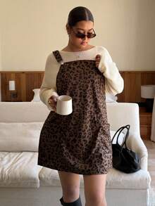 Dripcurv Plus Size Fall And Winter Christmas Women Dresses Adjustable Strap Casual Overall Plinth Clothes With Pockets Fall Skirts With Pockets New Years Women Outfit Holiday Outfit Holiday Party Dress Plus Dress - Multicolor - View 4