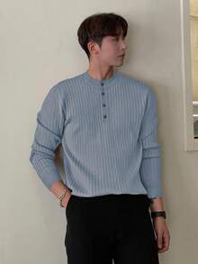 DAZY 男士半扣罗纹针织秋季毛衣