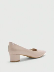 CUCCOO BIZCHIC 杏色尖头粗跟性感时尚女式高跟鞋，适合日常通勤、休闲装和工作 - 杏色 - 查看 8