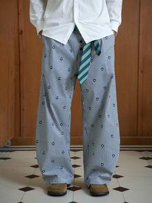 TOKVUE Men's Casual Plaid & Floral Wide Leg Pants, For Fall - Multicolor - View 4