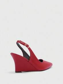CUCCOO BIZCHIC Giày cao gót đế xuồng mũi nhọn màu đỏ tía quai sau thoải mái, thanh lịch cho nữ - Màu Đỏ Sâu - Xem 8