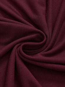 Modmama 3Pcs Maternity Autumn Clothes,Black And White Elegant Smart Casual Everyday Solid Stand Collar Long Sleeve Thermal Lined Fitted Pregnancy T-Shirt - Burgundy - View 11