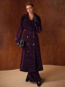 MOTF PREMIUM 女款毛绒装饰拉链后背抹胸上衣 - 紫色 - 查看 6