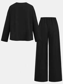 SHEIN Girlism 2pcs/Set Teen Girls Casual Loose Fit Crew Neck Raglan Sleeve Graphic Tee & Pleated Shorts Set, Lightweight Knit Outfit For Everyday, Back-To-School, Holiday, Outdoor, Spring Picnic Y2k Tween Outfit Y2k Outfits Full Outfit Set Y2k Girl Outfit Y2k Teen Outfit Girl Y2k Outfit Teen Y2k Outfit