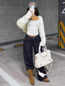 Muchica Ladies' New Best-Selling Autumn And Winter Solid Color Simple Casual Cardigans And Long-Sleeved Tops